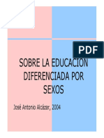 EDUCACION - Sobre la educación diferenciada por sexos -Jose Antonio Alcazar -(NOV04)