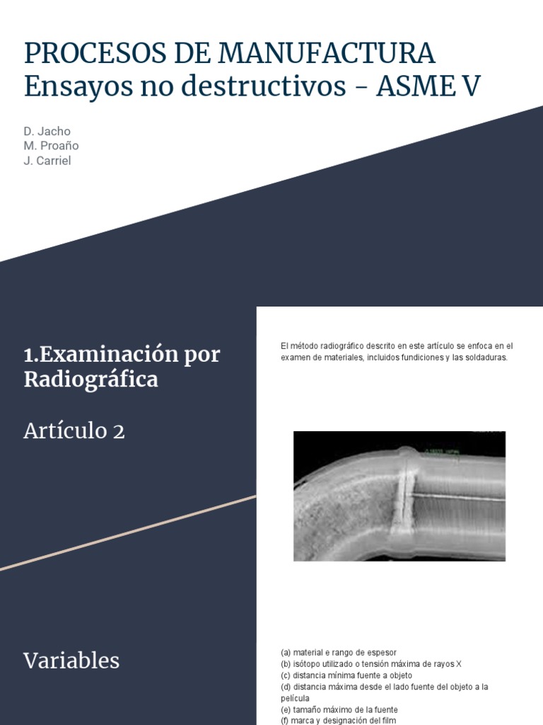 Ensayos No Destructivos según ASME V | PDF | Soldadura | Construcción