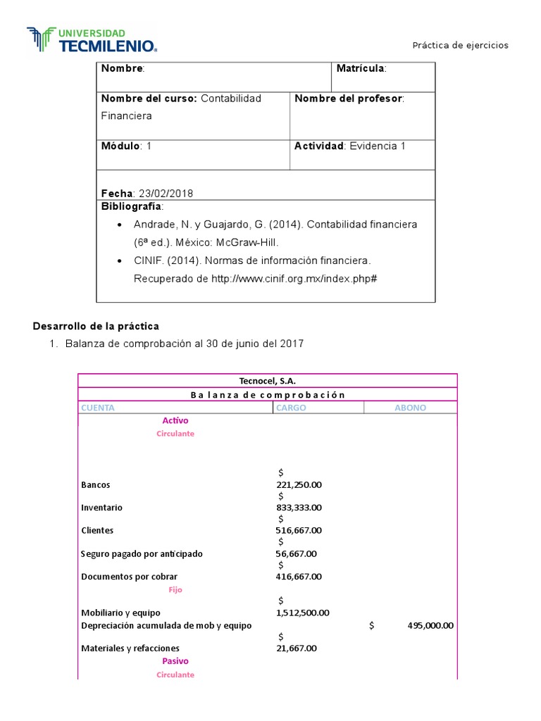 Ejercicios de Contabilidad Financiera | PDF | Estado de resultados ...