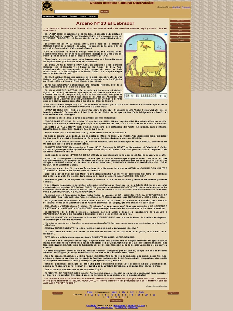 Significado del Arcano 23: El Labrador | PDF | Molino (molienda) | Alma