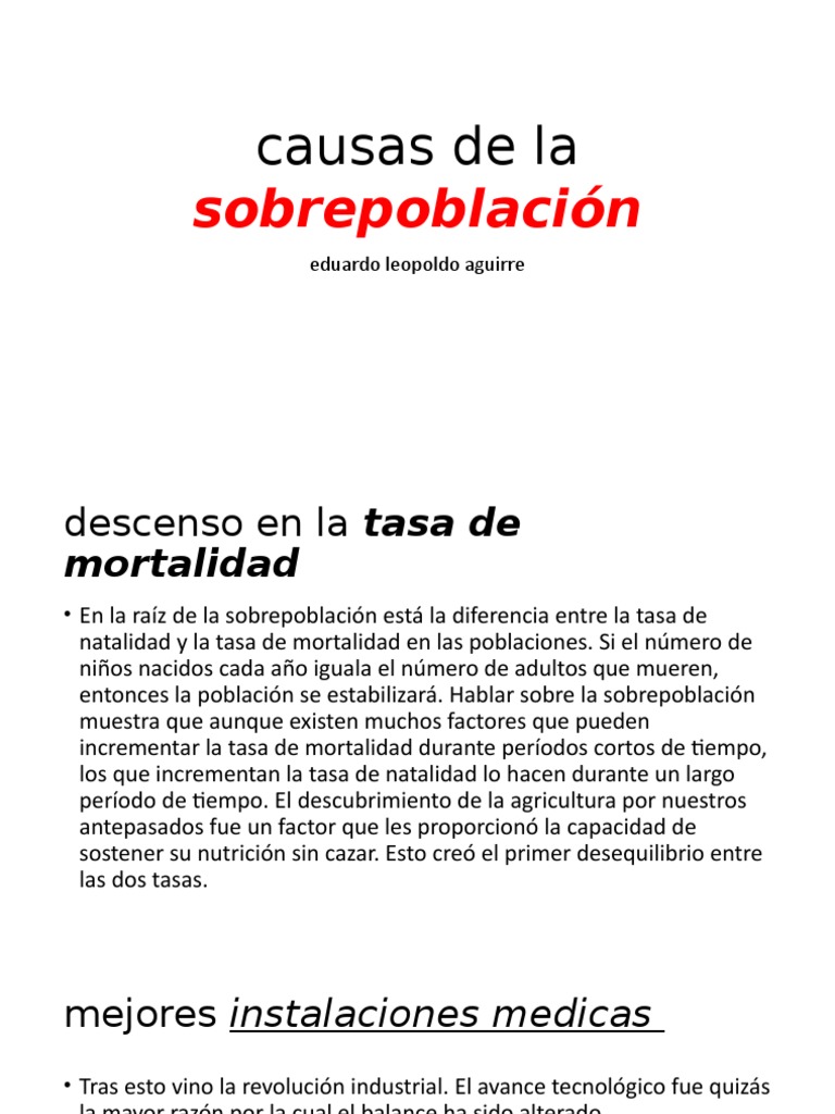 Causas de La Sobrepoblación PDF