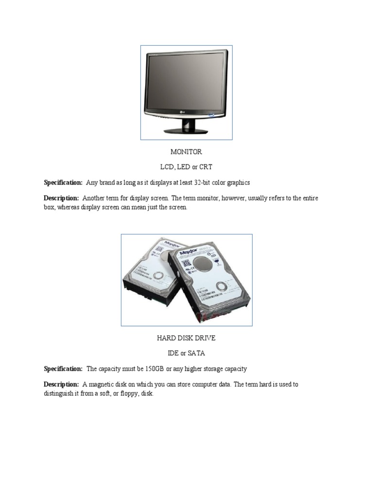 Monitor LCD, Led or CRT | PDF | Random Access Memory | Computer Data ...