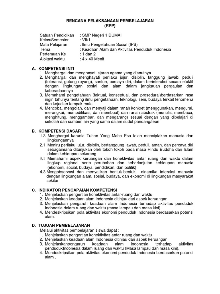 Aspek Keruangan Dan Konektivitas Antar Ruang Dan Waktu