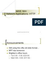 Sockets: Send, Recv Network Applications: HTTP
