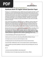 WWW - Questionpaperz.in Syndicate Bank PO Solved Question Paper 1