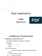 Stack Applications: CS501 Irena Pevac