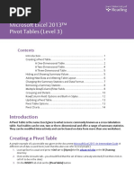 Microsoft Excel 2013™ Pivot Tables (Level 3) : IT Training