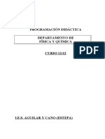 Programacion Del Departamento de Fisica y Quimica Curso 201112 PDF