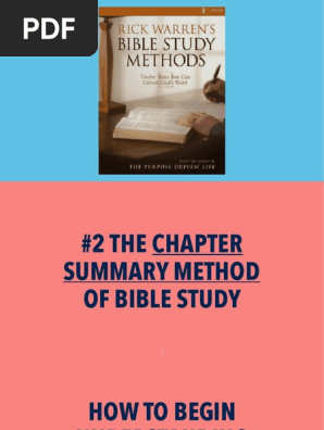 Bible Study Methods—#2 chapter summary