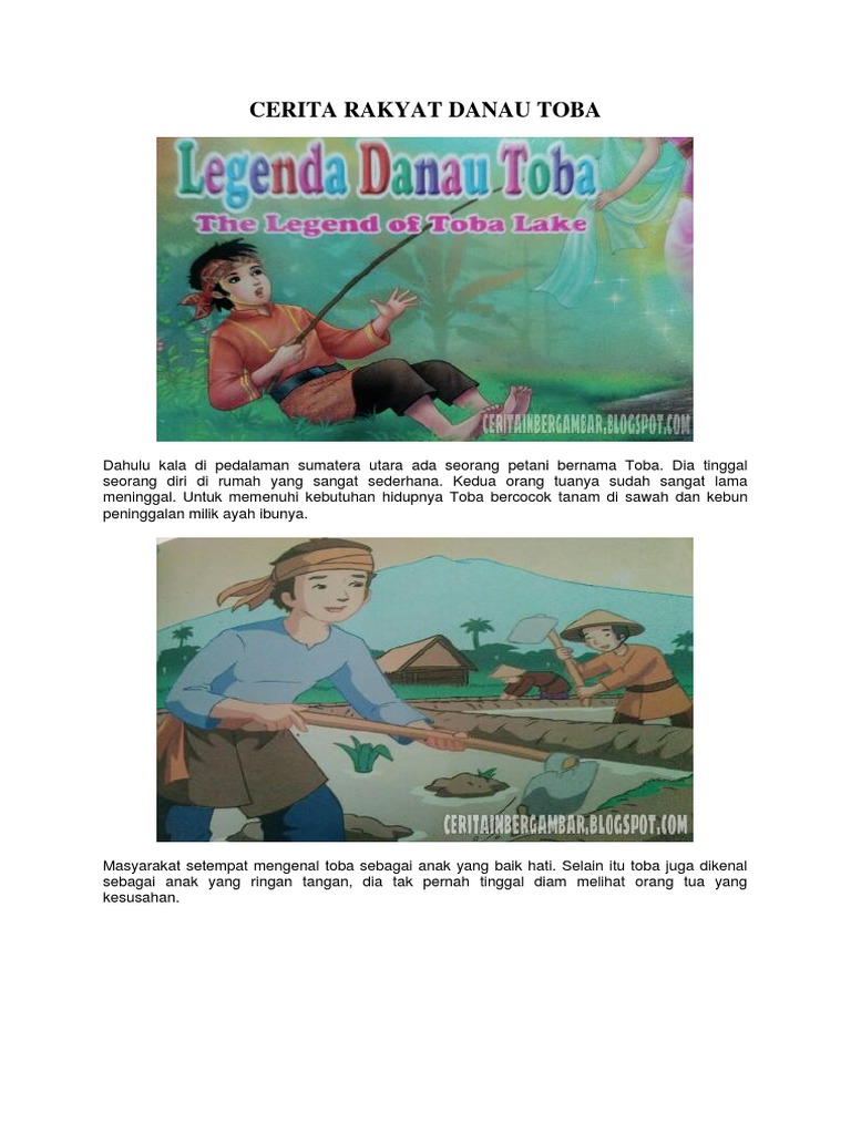 Cerita Rakyat Danau Toba Bergambar Ilustrasi