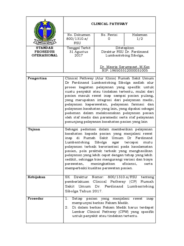 SOP Clinical Pathway | PDF