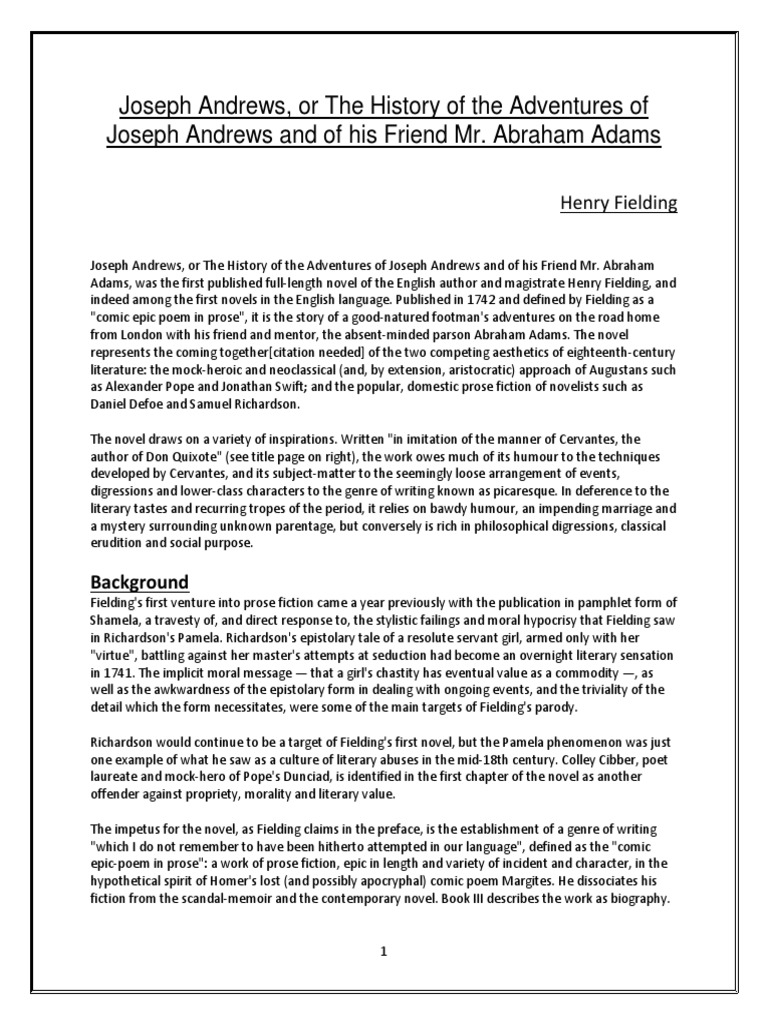 Joseph Andrews1 Fiction Literature - 