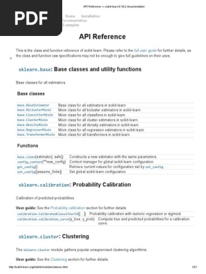 API Reference — Scikit-learn 0.19.2 Documentation