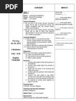 Class/ Time/ Subject Content Impact