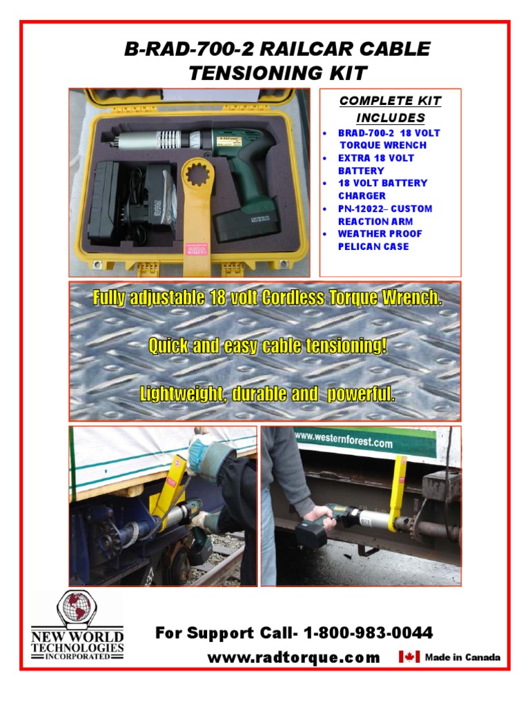 BRad7002 Railcar Cable Tensioning Kit For Support Call1800983