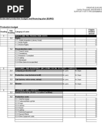 Estimated Production Budget and Financing Plan (EURO)