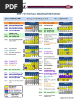 2018-19 CCA Schedule (Calendar) - Updated On 14 June 2018