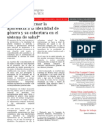 Derecho A Adecuar La Apariencia A La Identidad de Género y Su Cobertura en El Sistema de Salud