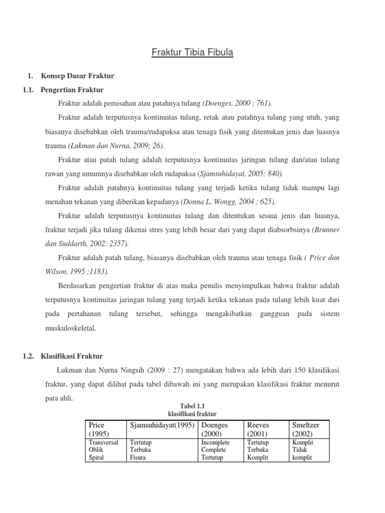 Fraktur Tibia Fibula | PDF