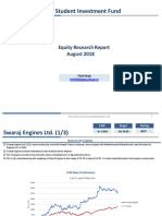 XLRI Student Fund Equity Research Report on Swaraj Engines Ltd