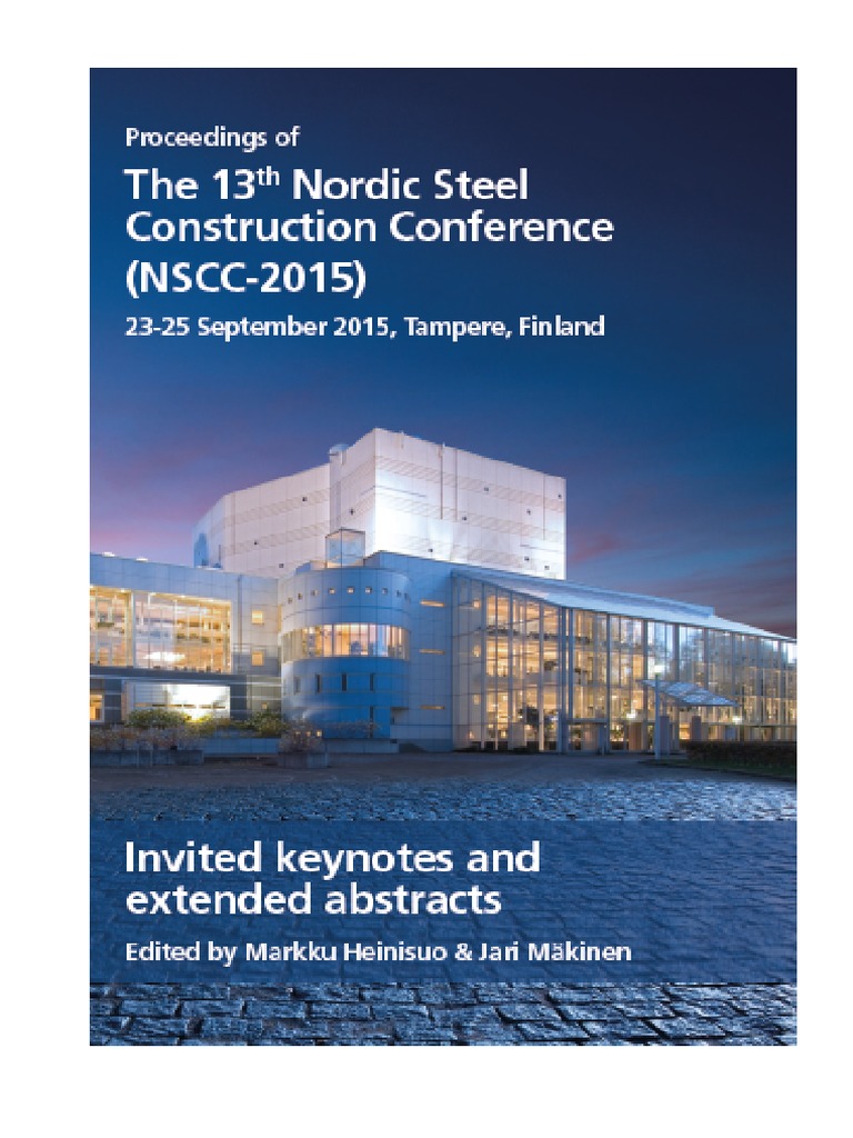 Proceeding of 13th Nordic Steel 2015 Construction Conference PDF | PDF |  Building Information Modeling | Life Cycle Assessment