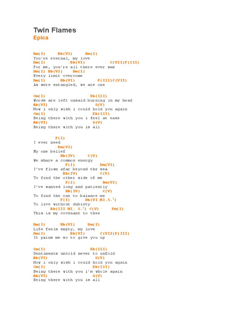 Epica Twin Flames (Chords) PDF Elements Of Music Music Theory