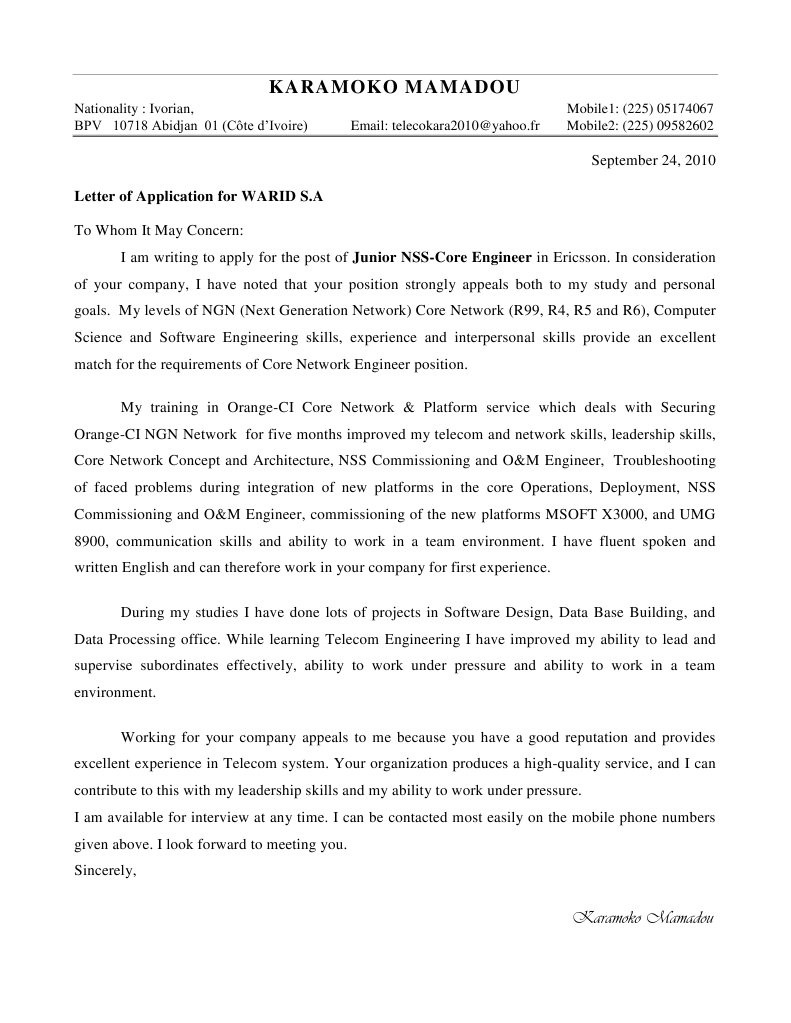 Application for Junior NSS-Core Engineer | PDF | Business | Technology ...