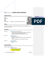 CV Template English