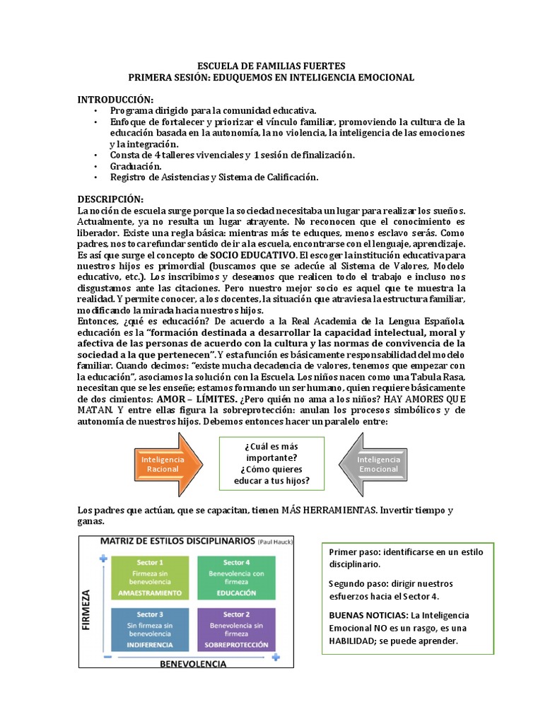 Taller de Emociones para Padres | PDF | Las emociones | Inteligencia ...