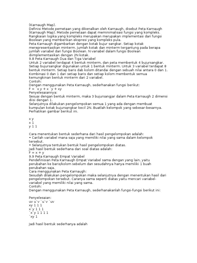 Contoh Soal Karnaugh Map