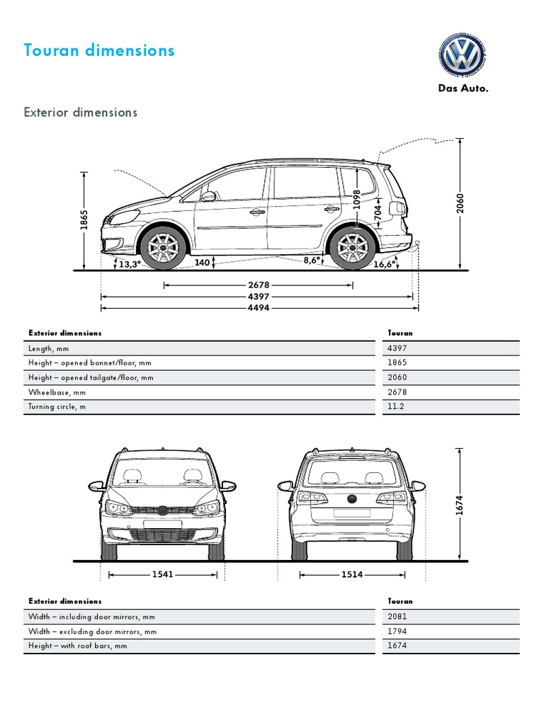 Touran GP II Dimensions PDF