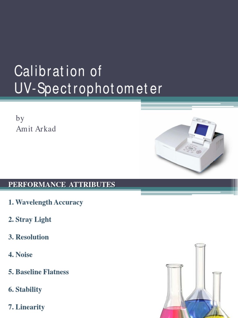 Calibration of UV Spectrophotometer Absorbance