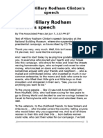 Text of Hillary Rodham Clinton endorsing Obama