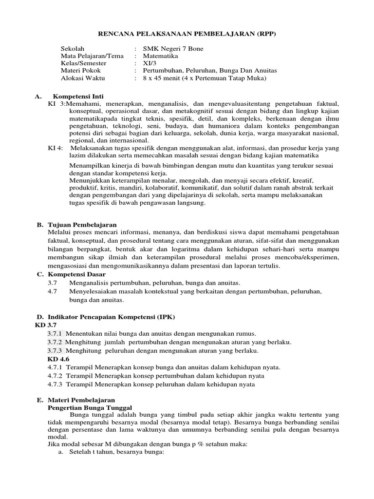 Pertumbuhan Peluruhan Bunga Dan Anuitas