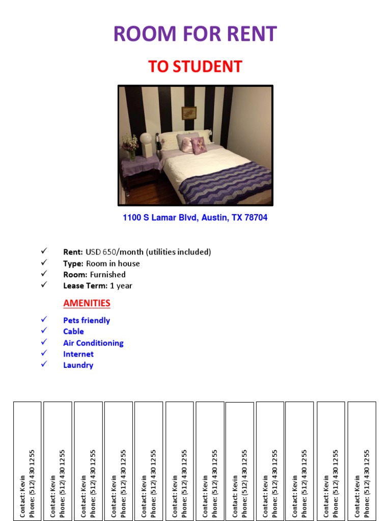 Furnished Room for Rent in Austin | PDF