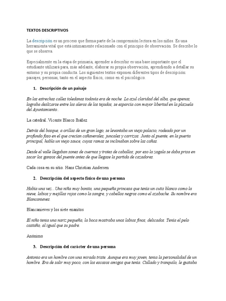 Ejemplos de Textos Descriptivos para Niños | PDF | Nube | Luna
