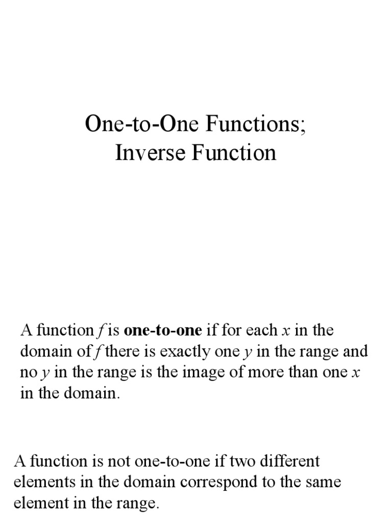 One-to-One Functions and Their Inverses | PDF | Function (Mathematics ...