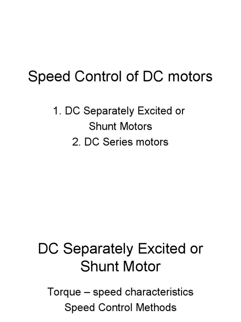 DC Motor Speed Control Methods | PDF