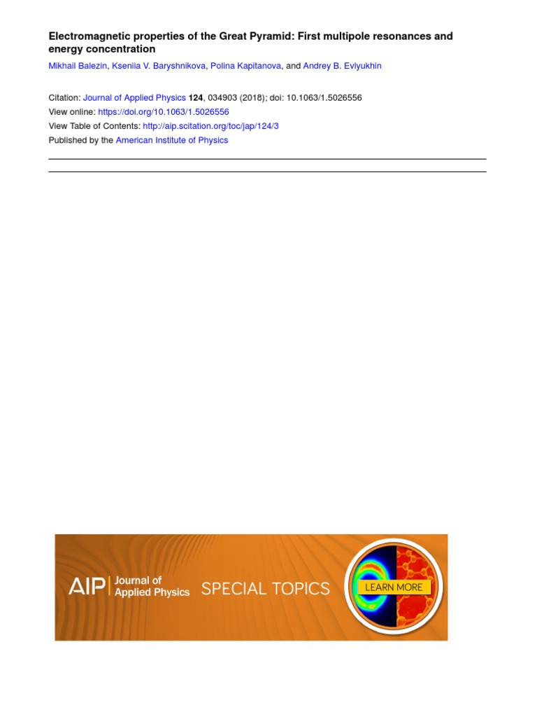 Electromagnetic Resonance of the Great Pyramid | PDF | Electromagnetic ...