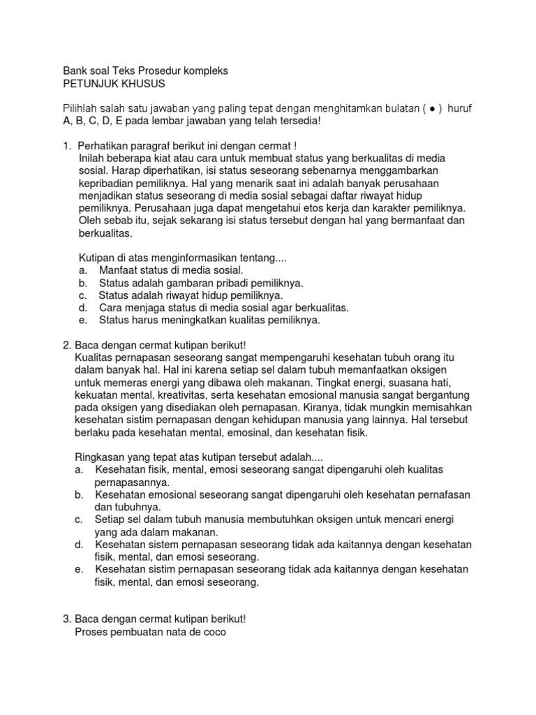 Contoh Teks Prosedur Kompleks Tentang Kesehatan Berbagi