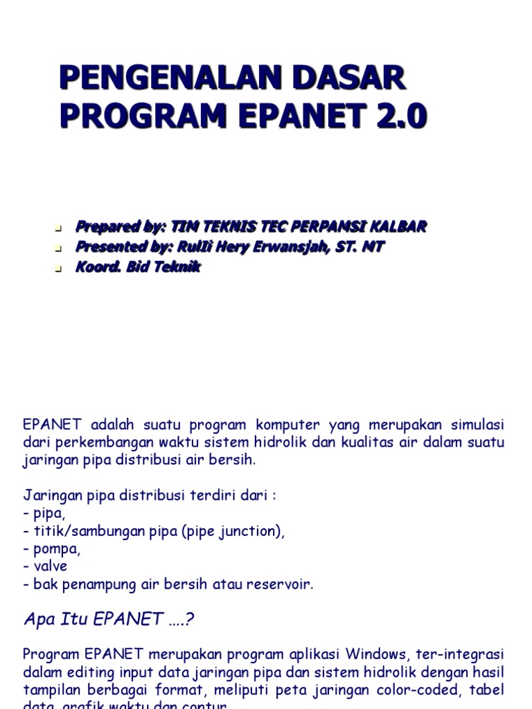 Pengenalan Program EPANET 2.0 | PDF | Komputer