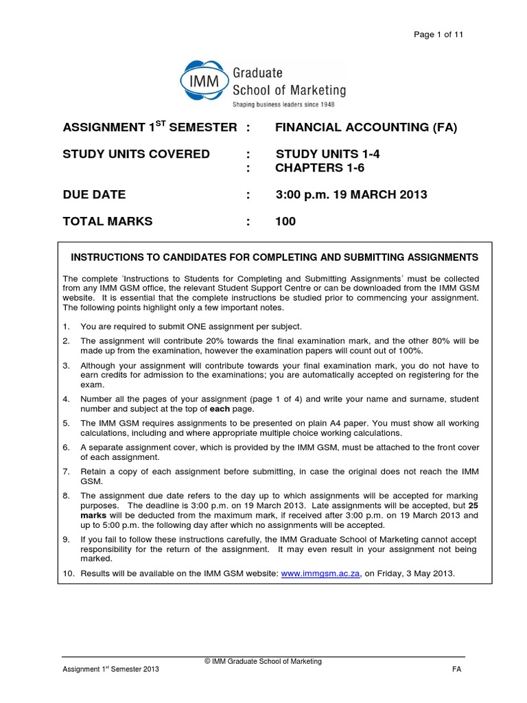 Financial Accounting Assignment | PDF | Debits And Credits | Balance Sheet