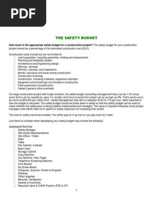 Safety Budget