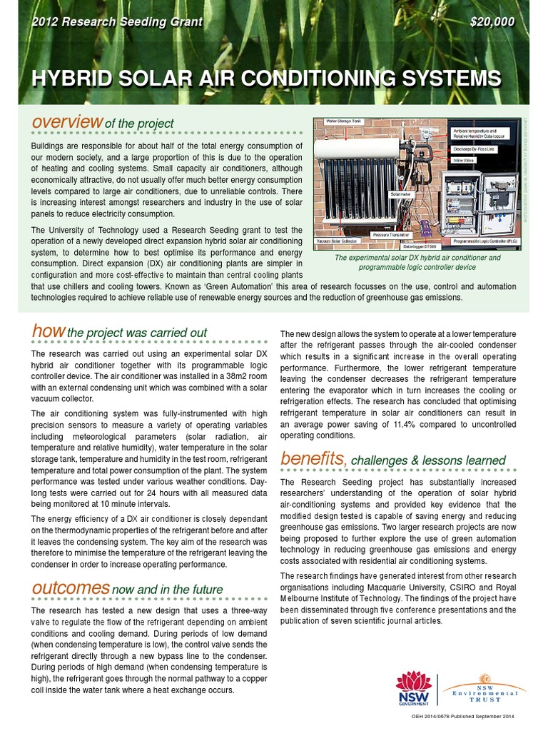Hybrid Solar Air Conditioning Systems | PDF | Air Conditioning ...