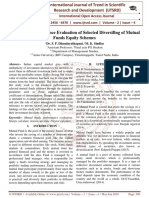 A Study On Performance Evaluation of Selected Diversifing of Mutual Funds Equity Schemes