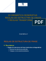 Gramatica Generativa - Reglas de Estructura de Frase y Reglas Transformativas