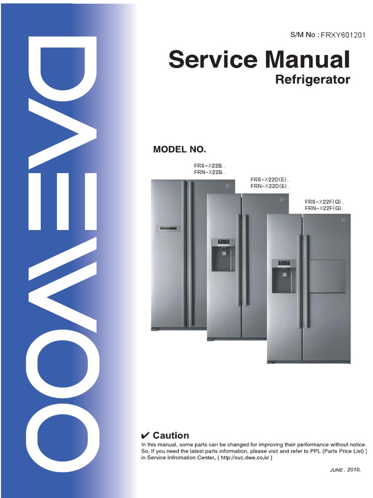DAEWOO REFRIGERATOR Service Guide. PDF