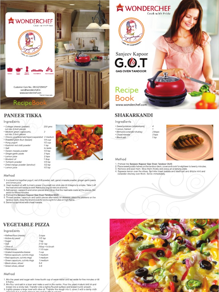 Wonderchef Gas Oven Tandoor Recipe Book. PDF