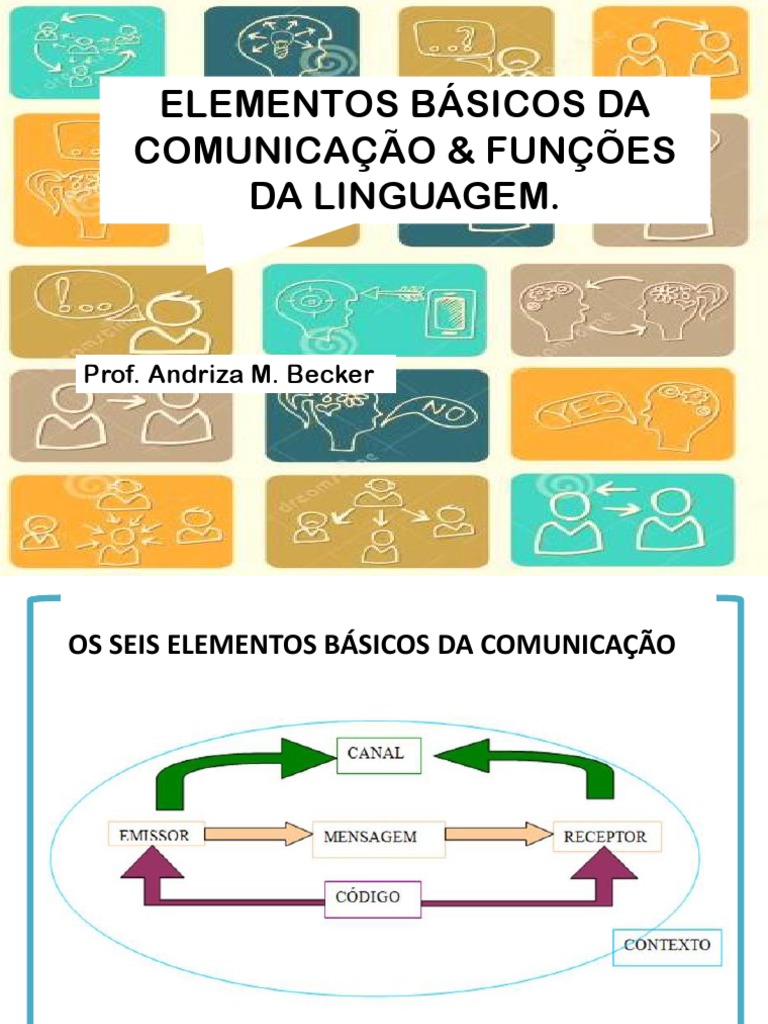 Aula 2 Elementos Da Comunicação e Funções Da Linguagem | Download ...