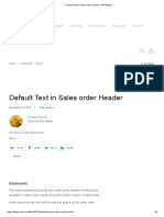 Default Text in Sales Order Header